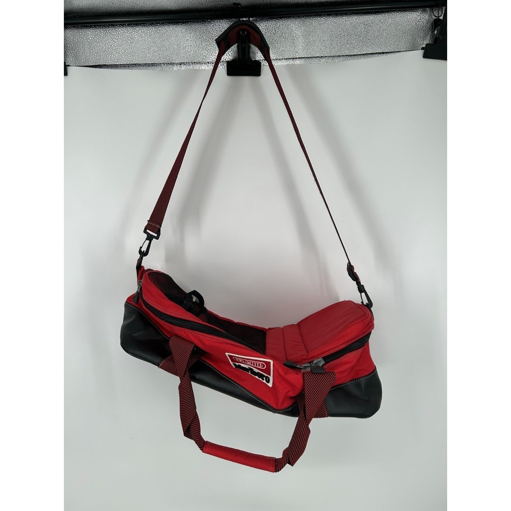 Vintage Marlboro Unlimited Duffle Bag Red Black Logo Gym Travel Adjustable Strap